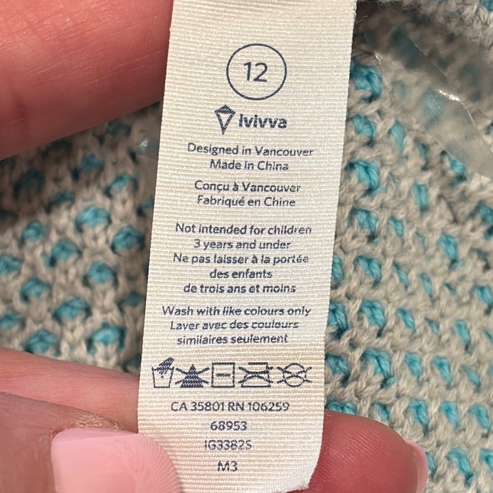 ivivva by Lululemon Dream Embrace Wrap Blue Silver Hooded Sweater - Picture 7 of 12